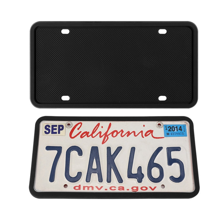 2 Sets Waterproof Rustproof Non-damaging Car Paint Silicone License Plate Frame, Specification: Black - License Plate Covers & Frames by buy2fix | Online Shopping UK | buy2fix