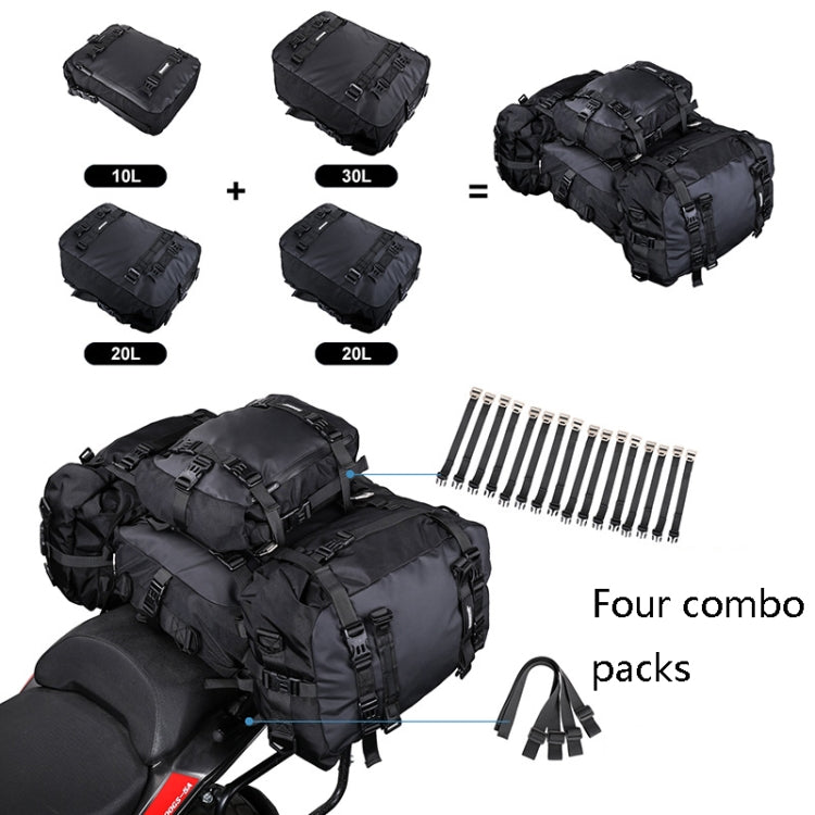 Rhinowalk Multi-Function Motorcycle Rear Seat Bag Combination Rear Shelf Pannier, Colour: Black 30L - Bags & Luggages by Rhinowalk | Online Shopping UK | buy2fix