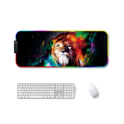 260x390x3mm F-01 Rubber Thermal Transfer RGB Luminous Non-Slip Mouse Pad(Colorful Lion) - Mouse Pads by buy2fix | Online Shopping UK | buy2fix