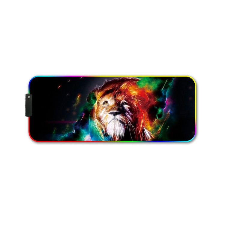 350x600x3mm F-01 Rubber Thermal Transfer RGB Luminous Non-Slip Mouse Pad(Colorful Lion) - Mouse Pads by buy2fix | Online Shopping UK | buy2fix