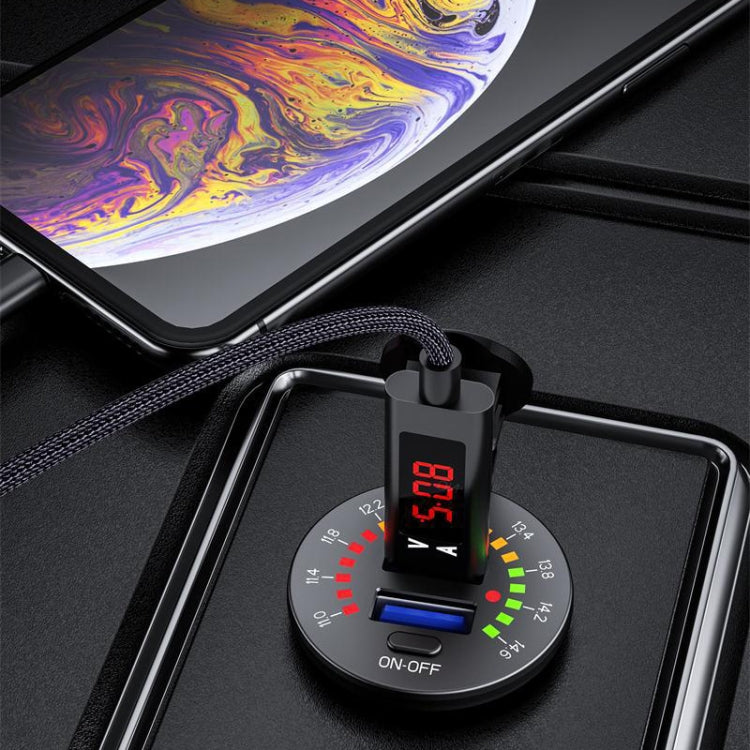 Car Motorcycle Ship Modified With Colorful Screen Display USB Dual QC3.0 Fast Charge Car Charger, Model: P20-B With Terminal - In Car by buy2fix | Online Shopping UK | buy2fix