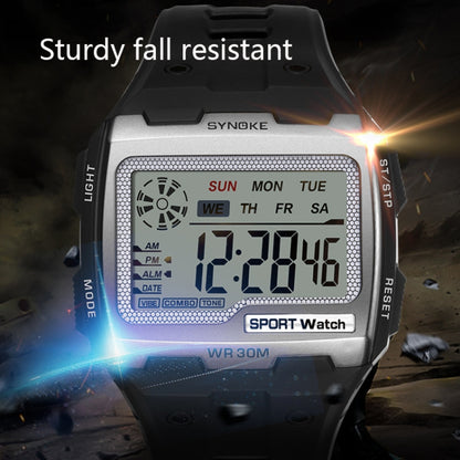 SYNOKE Square Sarge Screen Display Luminous Multifunctional Outdoor Men Sports Watch Digital Watch(Upgraded Version Black) - LED Digital Watches by SYNOKE | Online Shopping UK | buy2fix