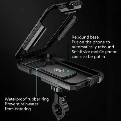 Kewig Bicycle Motorcycle Waterproof Box Mobile Phone Bracket Riding Touch Mobile Phone Fixed Seat(M18S-B1 Small Handlebar Installation) - Holder by buy2fix | Online Shopping UK | buy2fix