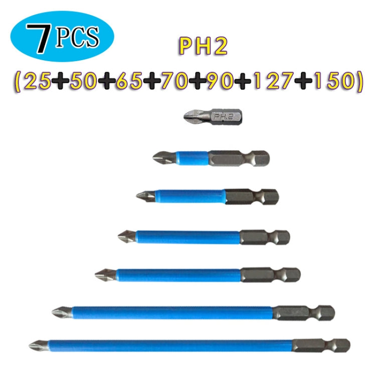 2 Sets 7 PCS PH2 Strong Magnetic Hand Drill Screwdriver Mouth Anti-Slip Screwdriver Bit - Drill & Drill Bits by buy2fix | Online Shopping UK | buy2fix