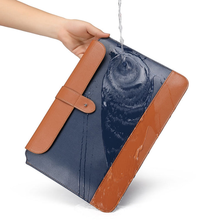 Horizontal Microfiber Color Matching Notebook Liner Bag, Style: Liner Bag  (Blue + Brown), Applicable Model: 14-15.4 Inch - 15 inch by buy2fix | Online Shopping UK | buy2fix