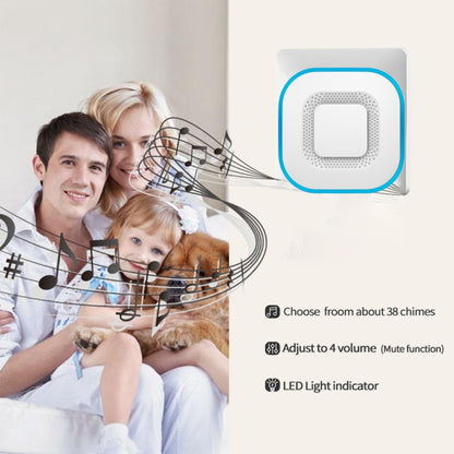 CACAZI V028F 1 For 3 Wireless Music Doorbell without Battery, Plug:UK Plug(Black) - Security by CACAZI | Online Shopping UK | buy2fix