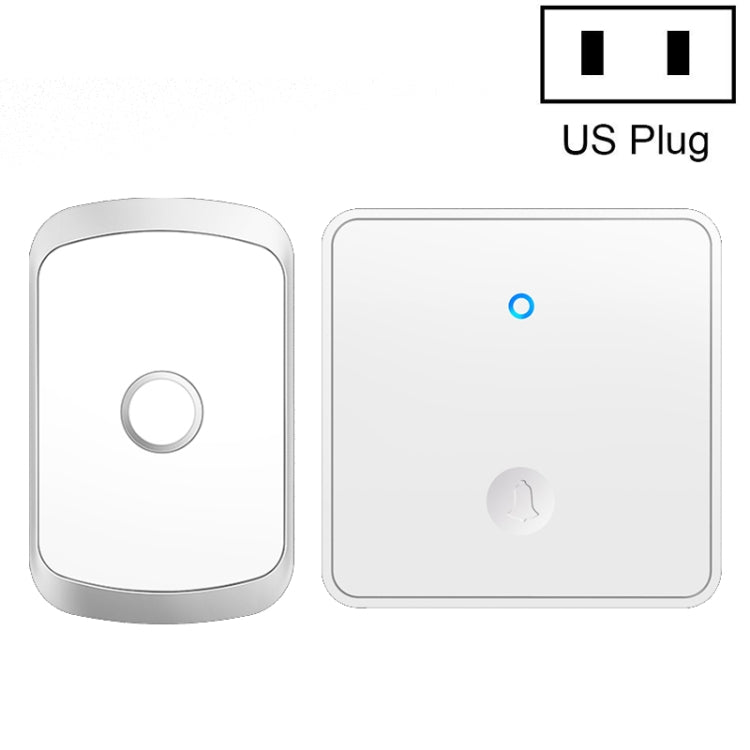 CACAZI FA50 1 For 1 Push-button Self-generating Wireless Doorbell, Plug:US Plug(White) - Security by CACAZI | Online Shopping UK | buy2fix