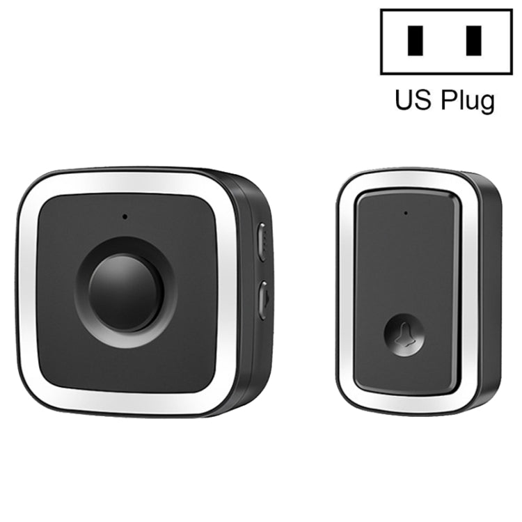 CACAZI A58 1 For 1 Smart Wireless Doorbell without Battery, Plug:US Plug(Black Silver) - Security by CACAZI | Online Shopping UK | buy2fix