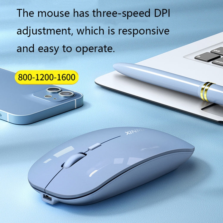 XINMENG N520 Rechargeable Wireless Keyboard Mouse Set(Blue) - Wireless Keyboard by buy2fix | Online Shopping UK | buy2fix