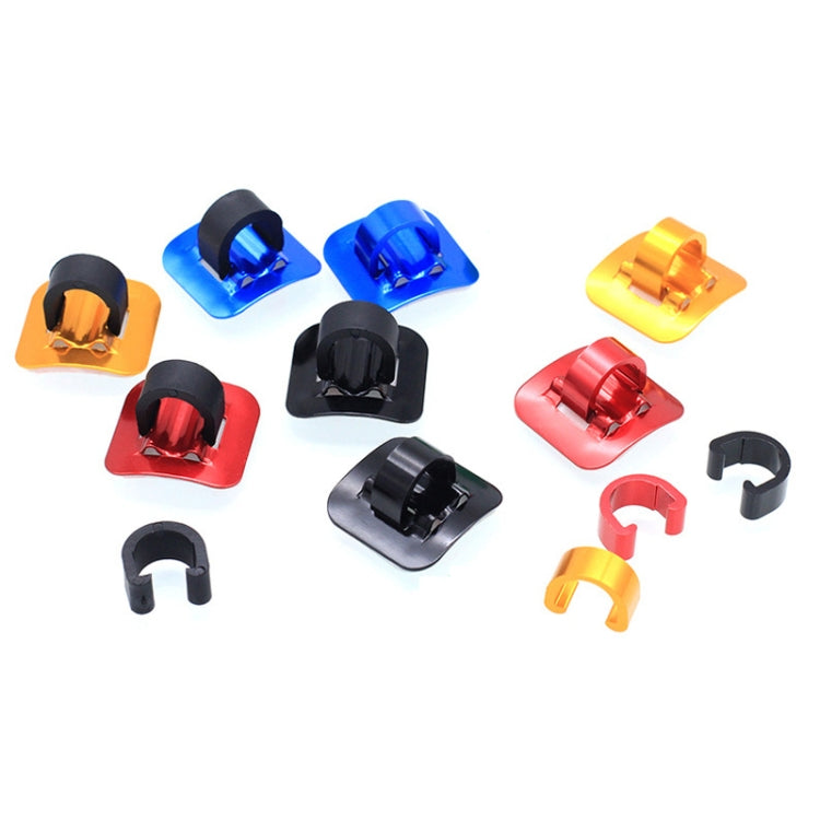 10 PCS Mountain Road Bicycle Hose Line Guide Adhesive Wire Seat Frame Cable Fixing C Buckle, Style: Aluminum Alloy Buckle(Black) - Others by buy2fix | Online Shopping UK | buy2fix