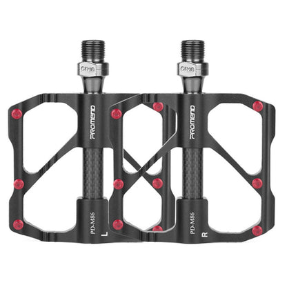 PD-M86C  1 Pair PROMEND Bicycle Road Bike Mountain Bike 3 Palin Carbon Fiber Bearing Pedal(Black) - Pedals by PROMEND | Online Shopping UK | buy2fix