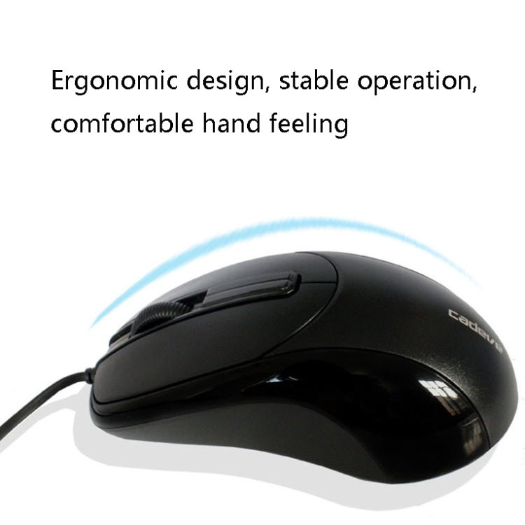 2 PCS Cadeva 006 3 Keys Wired Mouse Household Computer Mouse(USB Interface) -  by Cadeva | Online Shopping UK | buy2fix