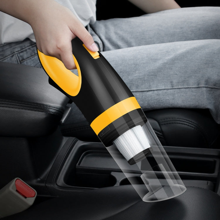 Car Vacuum Cleaner Wireless USB Charging High Power Small Handheld Vacuum Cleaner(Black Yellow) - In Car by buy2fix | Online Shopping UK | buy2fix