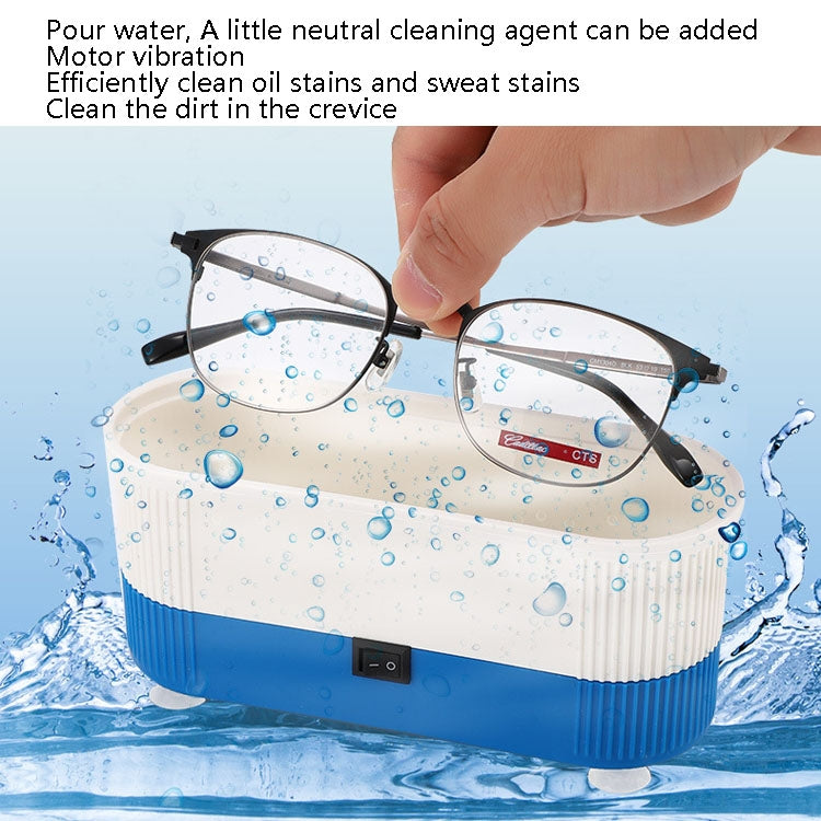 3 in 1 Glasses Cleaning Machine Small Contact Lens Glasses Jewelry Watch Cleaner(Blue) - Home & Garden by buy2fix | Online Shopping UK | buy2fix