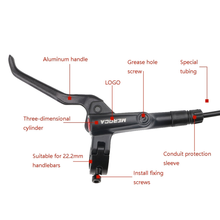 Meroca M800 Bicycle Brake Mountain Bike Universal Bilateral Brake Oil Pressure Disc Brake, Style: Right Front 800mm + Disc Brake - Bicycle Brake Parts by Meroca | Online Shopping UK | buy2fix