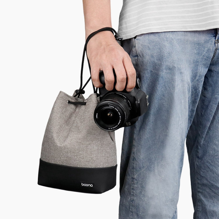 Baona Waterproof Micro SLR Camera Bag Protective Cover Drawstring Pouch Bag, Color: Small Gray - Camera Accessories by Baona | Online Shopping UK | buy2fix