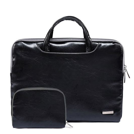 LiSEN LS-116 Simple Laptop Bag Business Laptop Liner Bag, Size: 13.3 inch(PU Black) - 13.3 inch by LiSEN | Online Shopping UK | buy2fix