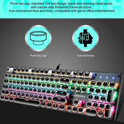 104 Keys Green Shaft RGB Luminous Keyboard Computer Game USB Wired Metal Mechanical Keyboard, Cabel Length:1.5m, Style: Ordinary Version (White) - Wired Keyboard by buy2fix | Online Shopping UK | buy2fix