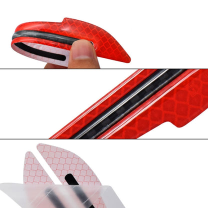 4 Sets Car Reflective Sticker Door Border Anti-Collision Strip Leaf Board Personality Rear View Mirror Warning Sticker(White) - In Car by buy2fix | Online Shopping UK | buy2fix