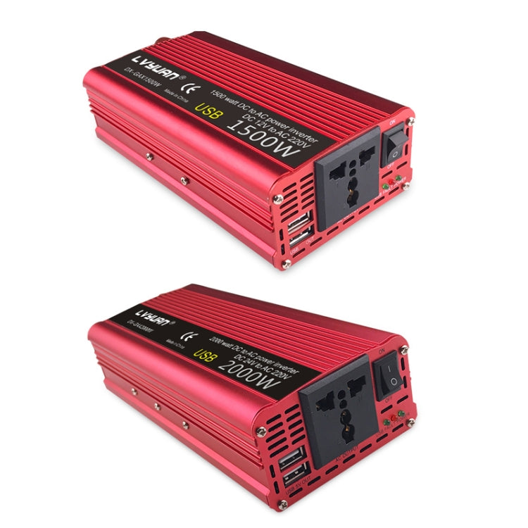 LVYUAN Car Inverter Dual USB Power Converter, Specification: 12V to 110V 2000W US Plug - In Car by LVYUAN | Online Shopping UK | buy2fix