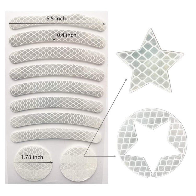 2 Sets Bicycle Honeycomb Reflective Sticker Night Reflective Logo Grid Stripe Warning Strip(White) - Decorative Accessories by buy2fix | Online Shopping UK | buy2fix