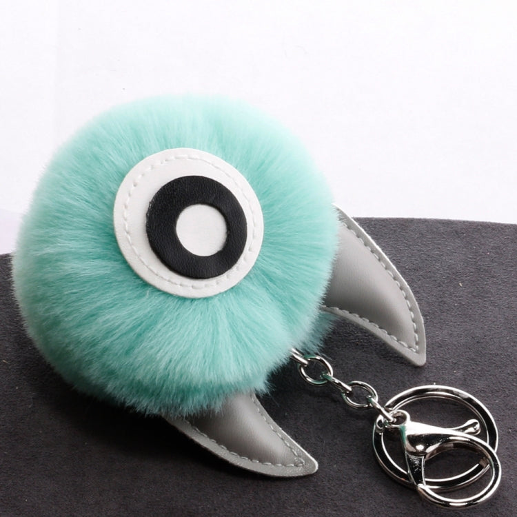 3 PCS Cartoon Croissant Hair Ball Keychain Pendant Bag Car Pendant(Pink) - Key Rings by buy2fix | Online Shopping UK | buy2fix