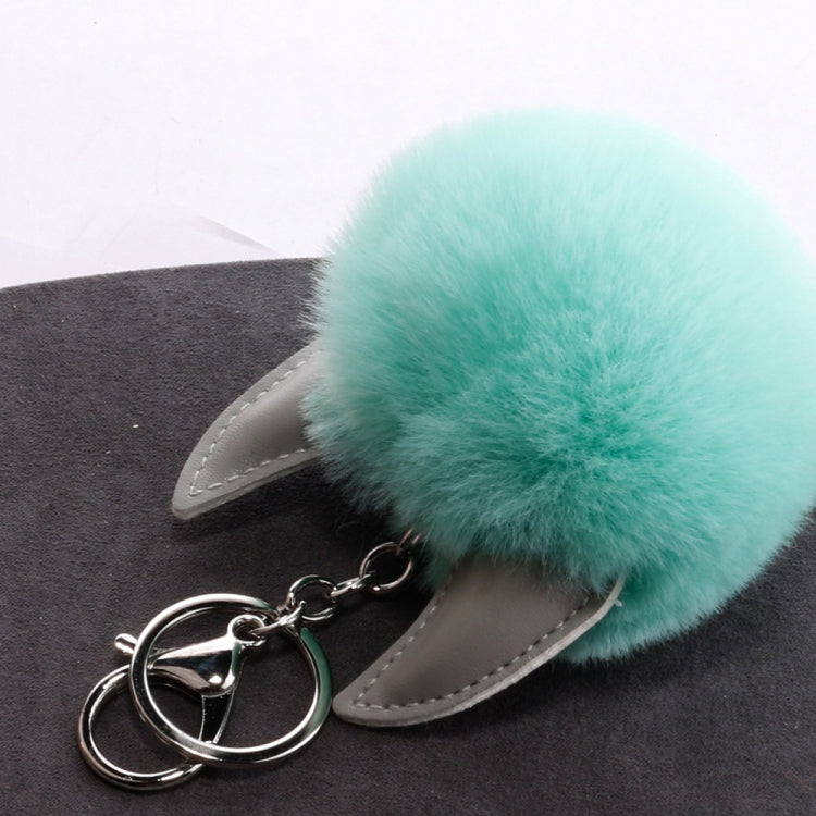 3 PCS Cartoon Croissant Hair Ball Keychain Pendant Bag Car Pendant(Beige) - Key Rings by buy2fix | Online Shopping UK | buy2fix