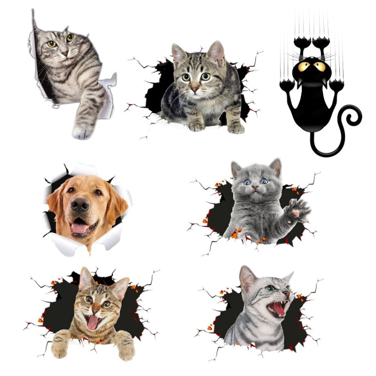 4 PCS 3D Simulation Animal Personality Car Stickers Glass Car Door Scratches Decorative Occlusion Stickers(Cat Style 6) - In Car by buy2fix | Online Shopping UK | buy2fix