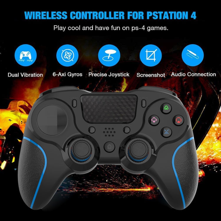 MB-P913 PC Six-Axis Somatosensory Back Key Programming Dual Vibration Bluetooth Gamepad For PS4 Pro(Red Black) - Gamepads by buy2fix | Online Shopping UK | buy2fix