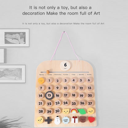 Children Room Wooden Perpetual Calendar Baby Cognitive Desktop Pendant, Spec: Beech GB - Math Toys by buy2fix | Online Shopping UK | buy2fix