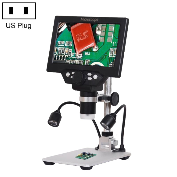 G1200D 7 Inch LCD Screen 1200X Portable Electronic Digital Desktop Stand Microscope(US Plug With Battery) - Consumer Electronics by buy2fix | Online Shopping UK | buy2fix