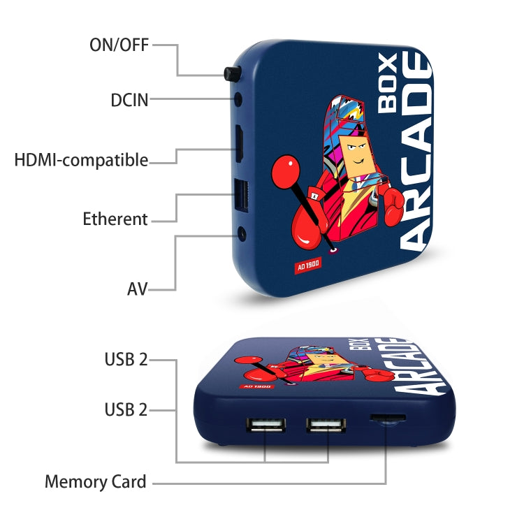 Arcade Box 64G Wireless Video Game Machine Box 4K HD Display For PS1/PSP/N64/DC, AU Plug - Pocket Console by buy2fix | Online Shopping UK | buy2fix