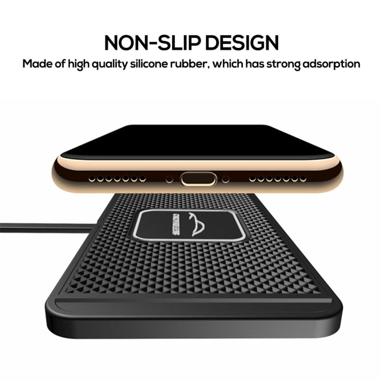 C1 15W Car Anti-Skid Mats Wireless Charger With 1m USB Data Cable(Black) - In Car by buy2fix | Online Shopping UK | buy2fix