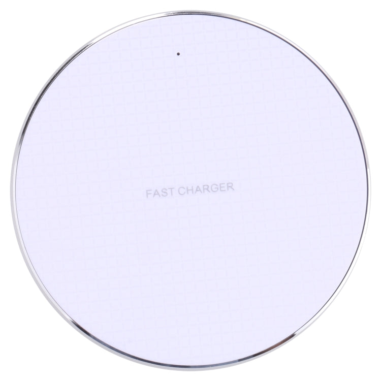 Q25 15W Plaid Pattern Desktop Metal Round Wireless Charger(White) - Apple Accessories by buy2fix | Online Shopping UK | buy2fix