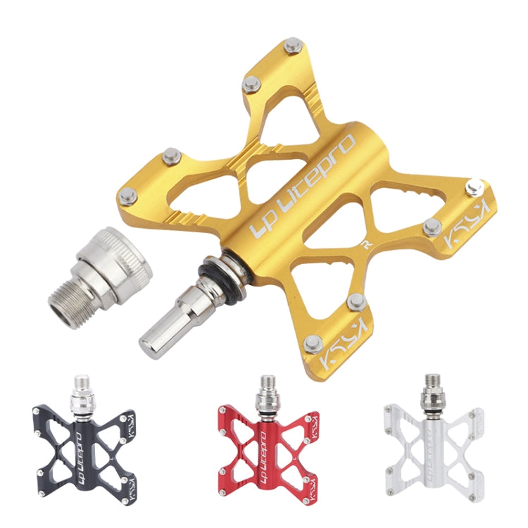 LP LitePro K5 Folding Bkie Aluminum Alloy Bearin Pedals(Red) - Outdoor & Sports by LP LitePro | Online Shopping UK | buy2fix