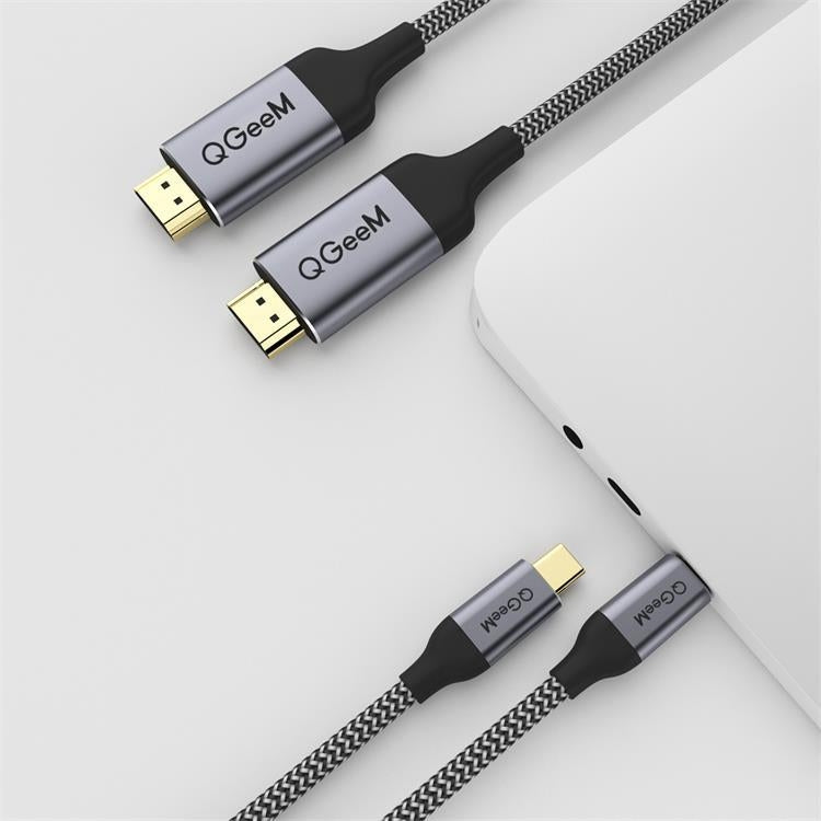 QGeeM QG-UA09 Type-C To HDMI Cable 1.2m - Cable by QGeeM | Online Shopping UK | buy2fix