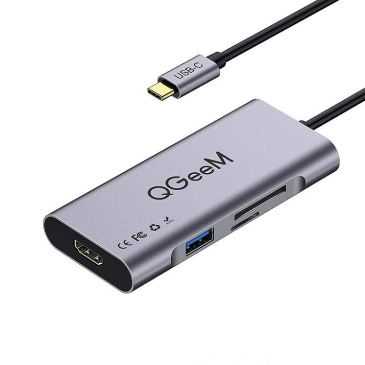 QGeeM 7 In 1 Multifunctional USB3.0 TYPE-C Extension HUB Adapter(QG-UH07-3 V1) - USB HUB by QGeeM | Online Shopping UK | buy2fix