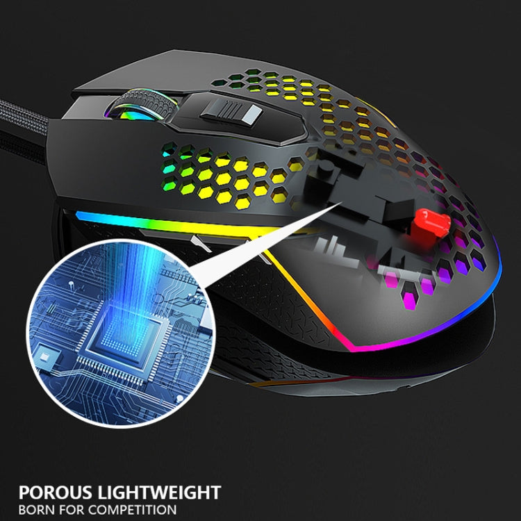 LEAVEN S50 6Keys Macro Definition Programmable RGB Lighted Gaming Wired Mouse, Cable Length: 1.5m(White) - Wired Mice by LEAVEN | Online Shopping UK | buy2fix