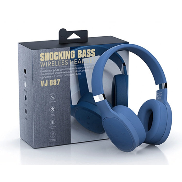 VJ087 Folding Wireless Sports Bluetooth Gaming Headset(Blue) - Apple Accessories by buy2fix | Online Shopping UK | buy2fix