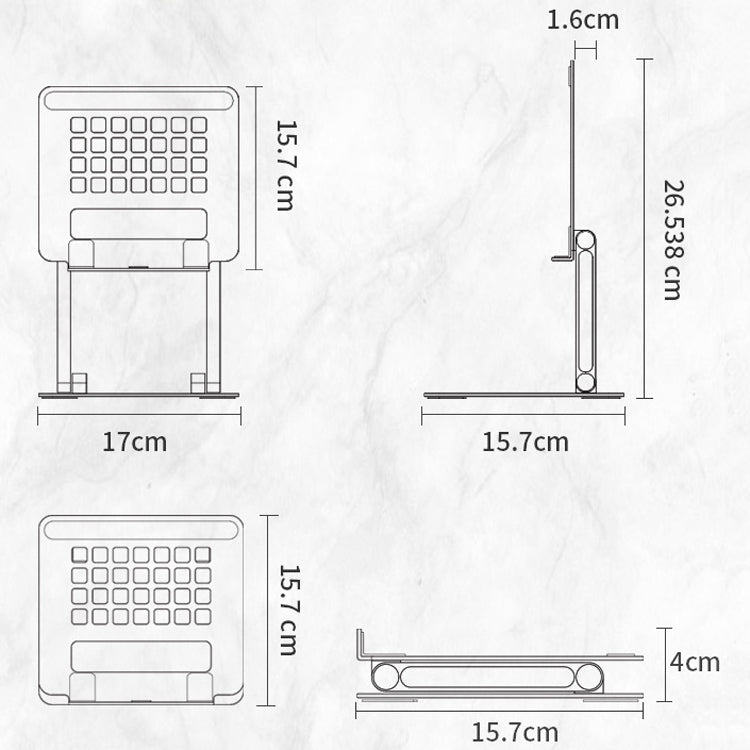 Tablet Desktop Portable Aluminum Alloy Bracket(Silver) - Desktop Holder by buy2fix | Online Shopping UK | buy2fix