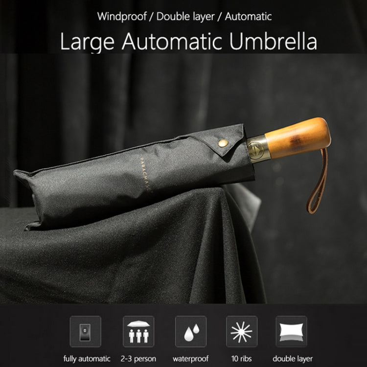 PARACHASE Ten-bone Double-layer Large Windproof Business Automatic Folding Umbrella(Grey) - Umbrellas by PARACHASE | Online Shopping UK | buy2fix