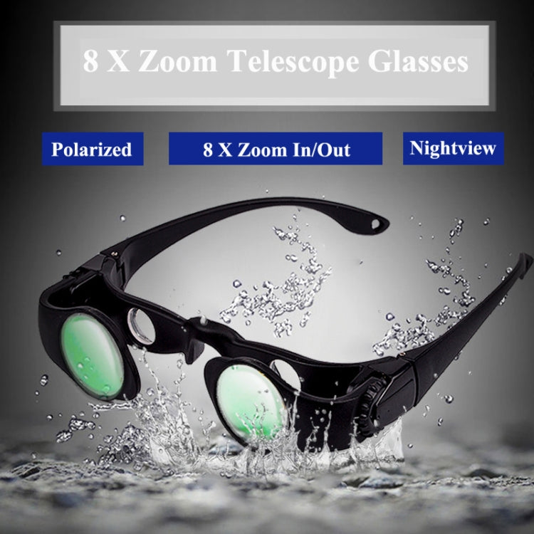 8x Fishing Binoculars Zoomable Telescope Glasses ,Style: Telescope+Gray Yellow Clip - Binoculars by buy2fix | Online Shopping UK | buy2fix