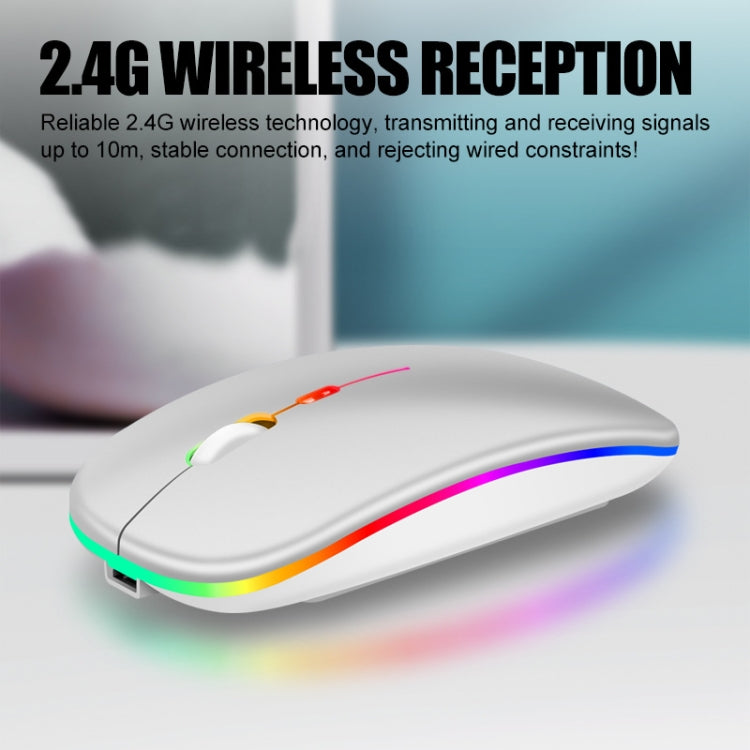 K-Snake BM110 RGB Lighting Effect Wireless Bluetooth Mouse(Silver) - Wireless Mice by K-Snake | Online Shopping UK | buy2fix