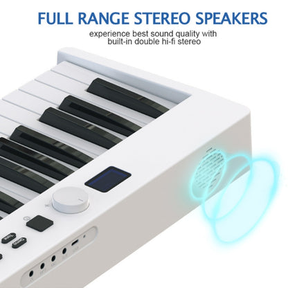 88-Key Portable Smart Folding Electric Piano, EU Plug(PJ88C White) - Keyboard Instruments by buy2fix | Online Shopping UK | buy2fix