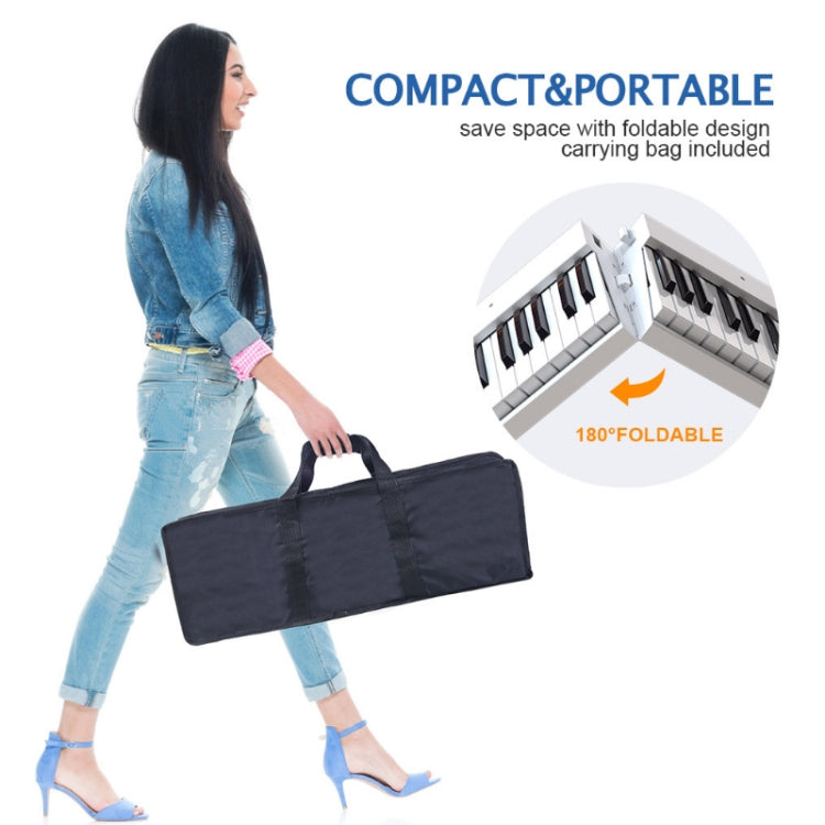 88-Key Portable Smart Folding Electric Piano, EU Plug(PJ88C White) - Keyboard Instruments by buy2fix | Online Shopping UK | buy2fix