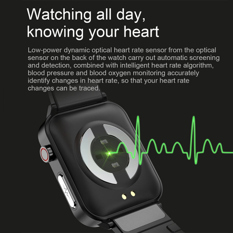 LOANIY E86 1.7 Inch Heart Rate Monitoring Smart Bluetooth Watch, Color: Black Steel - Smart Watches by LOANIY | Online Shopping UK | buy2fix