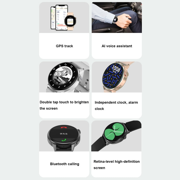 Wearkey DT4+ 1.36 Inch HD Screen Smart Call watch with NFC Function, Color: Silver Steel - Smart Wear by Wearkey | Online Shopping UK | buy2fix