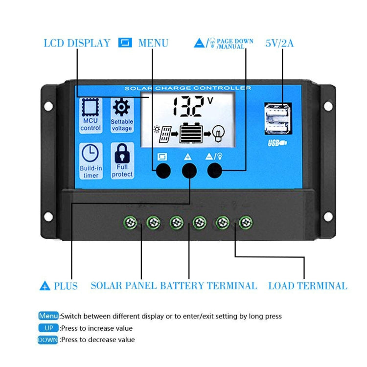 Solar Power System Inverters+30A Controller+18W 18V Solar Panel, Specification: Red 12V To 220V - Charger by buy2fix | Online Shopping UK | buy2fix