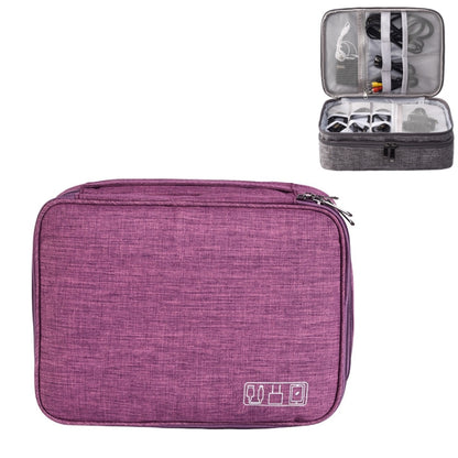 5 Inch Multifunctional Electronic Digital Earphone Power Cord Storage Bag(Purple) - Other by buy2fix | Online Shopping UK | buy2fix