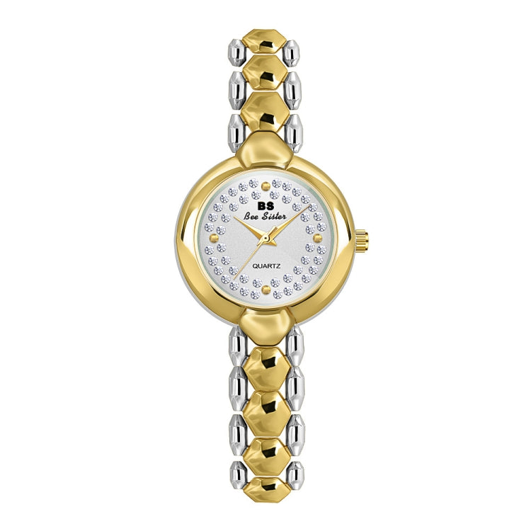 BS Bee Sister FA1691  Ladies Diamond Watch Jewelry Chain Watch(Golden Silver) - Alloy Watches by BS Bee Sister | Online Shopping UK | buy2fix